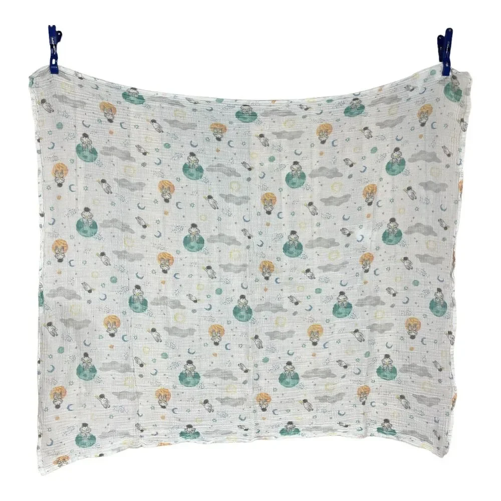 Aden + Anais Muslin Swaddle Baby Blanket Space Astronaut Planets